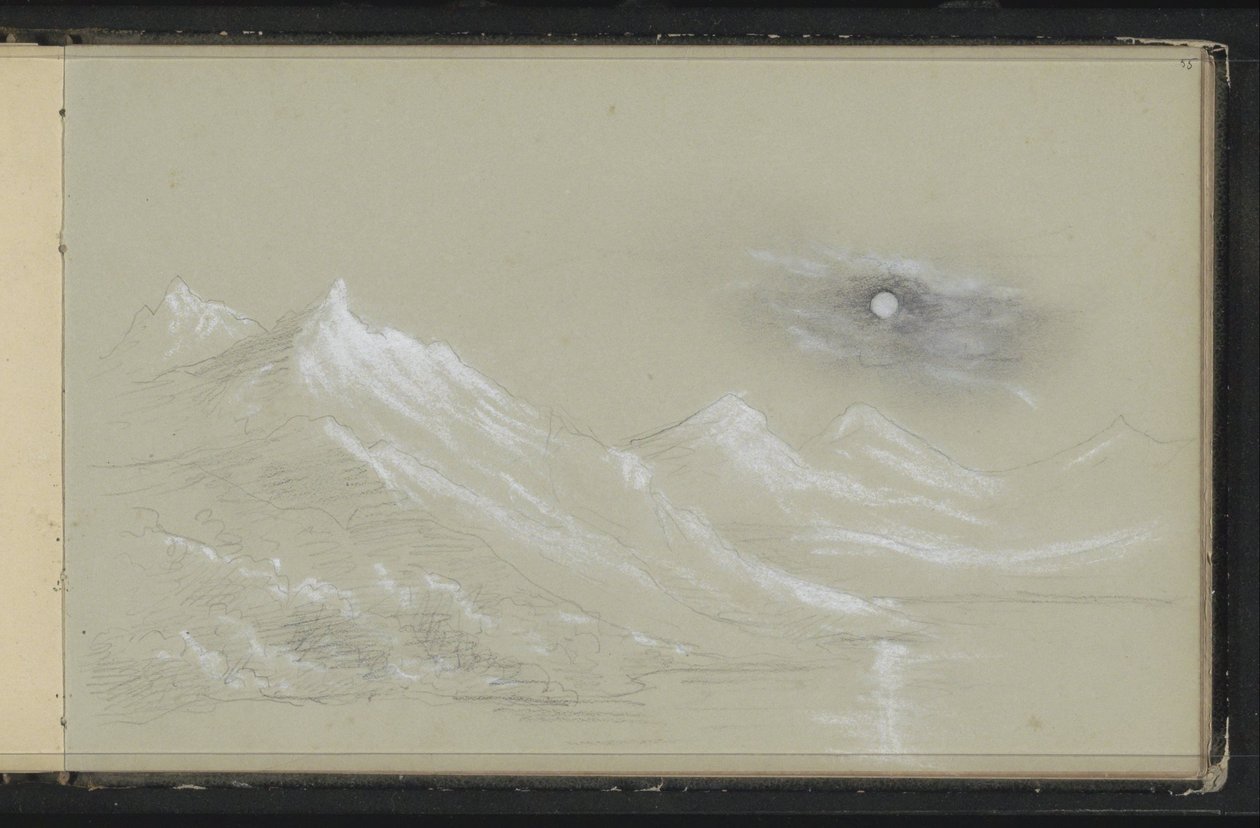 Landschap met besneeuwde bergtoppen door Marius Bauer