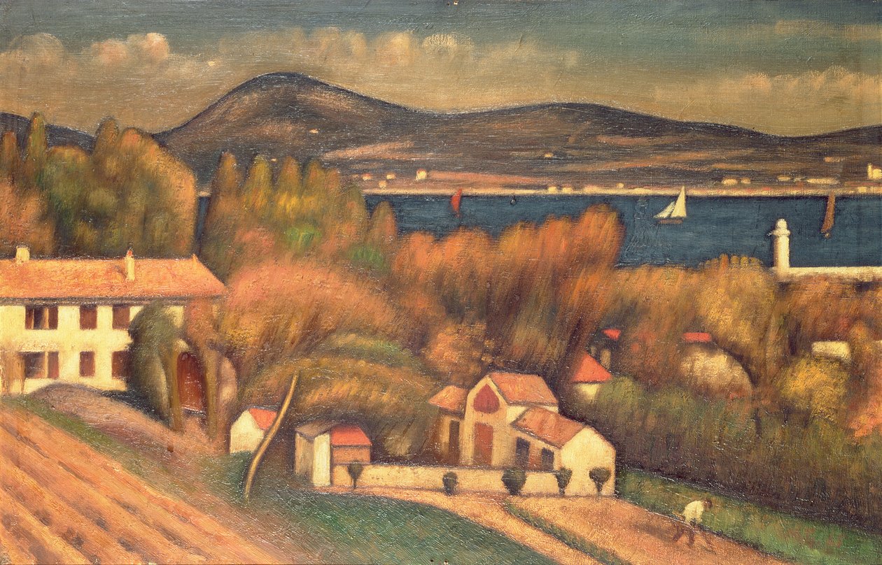 St Tropez, 1925 door Mark Gertler