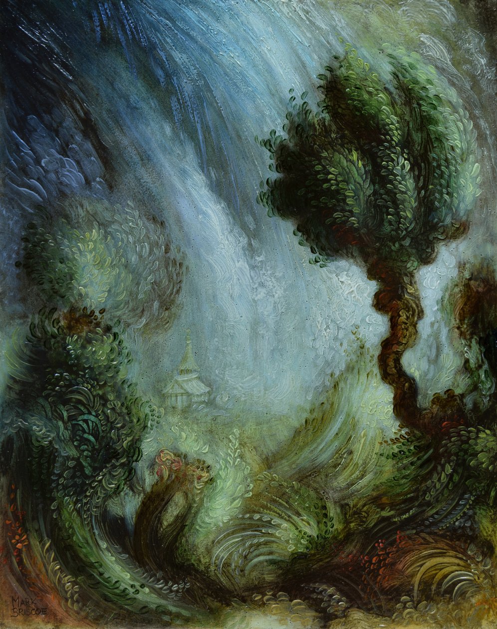 Rustige onrust, 2022 (olieverf op paneel) door Mark Briscoe