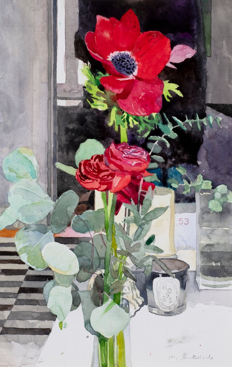 Klaprozen (aquarel) door Mark Entwisle