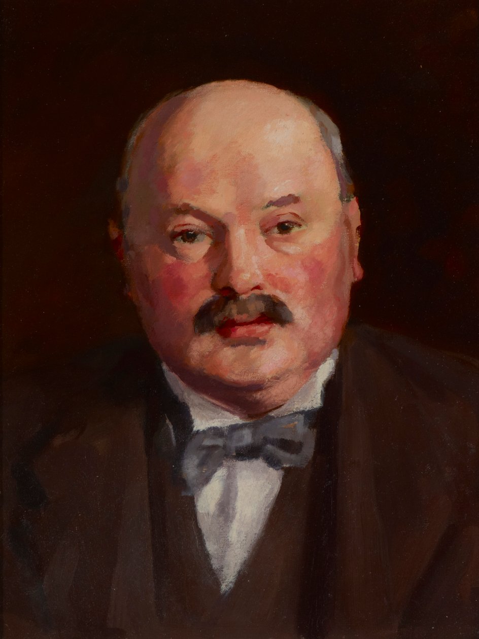 Portret van een man met een vlinderdas, ca. 1921 (olieverf op doek) door Mark Gertler