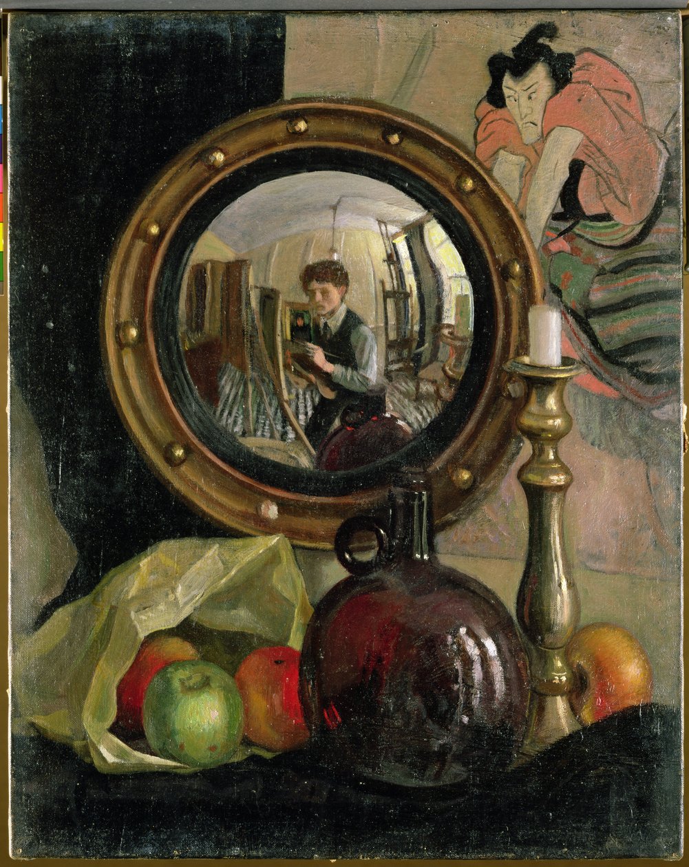 Stilleven met zelfportret door Mark Gertler