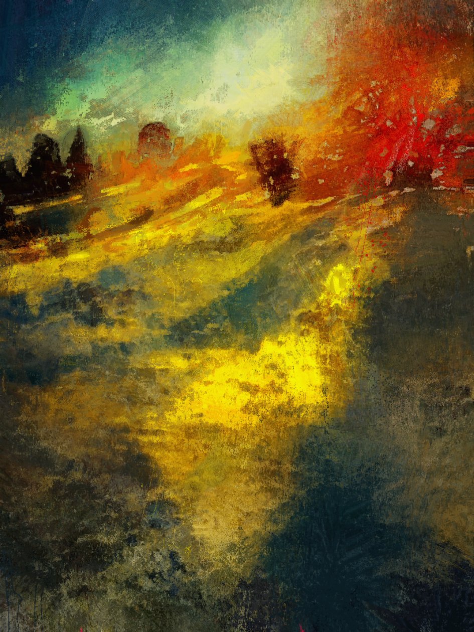 Een wintermiddag bij Calke Abbey, 2016 (gemengde techniek) door Mark Gordon