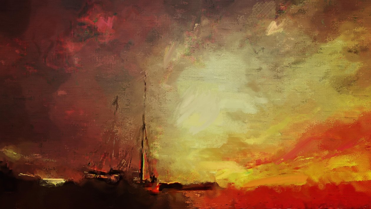 na een storm op zee door Mark Gordon