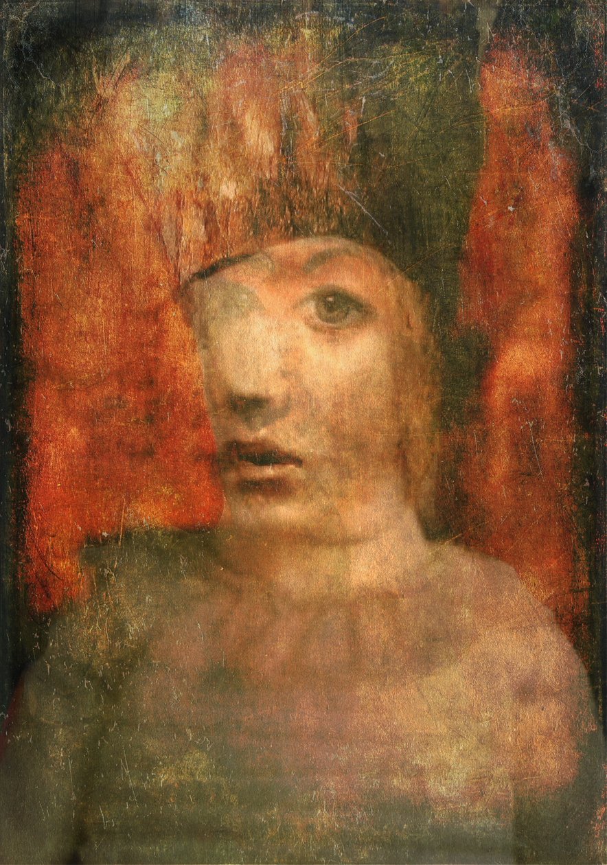 figuur met Ushanka - een voor Mersad Berber (gemengde techniek) door Mark Gordon