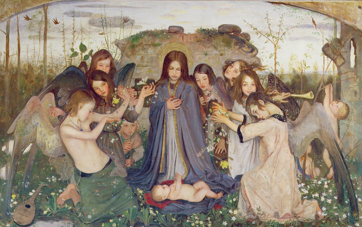 Madonna en Kind met Engelen, c.1925 door Mark Lancelot Symons