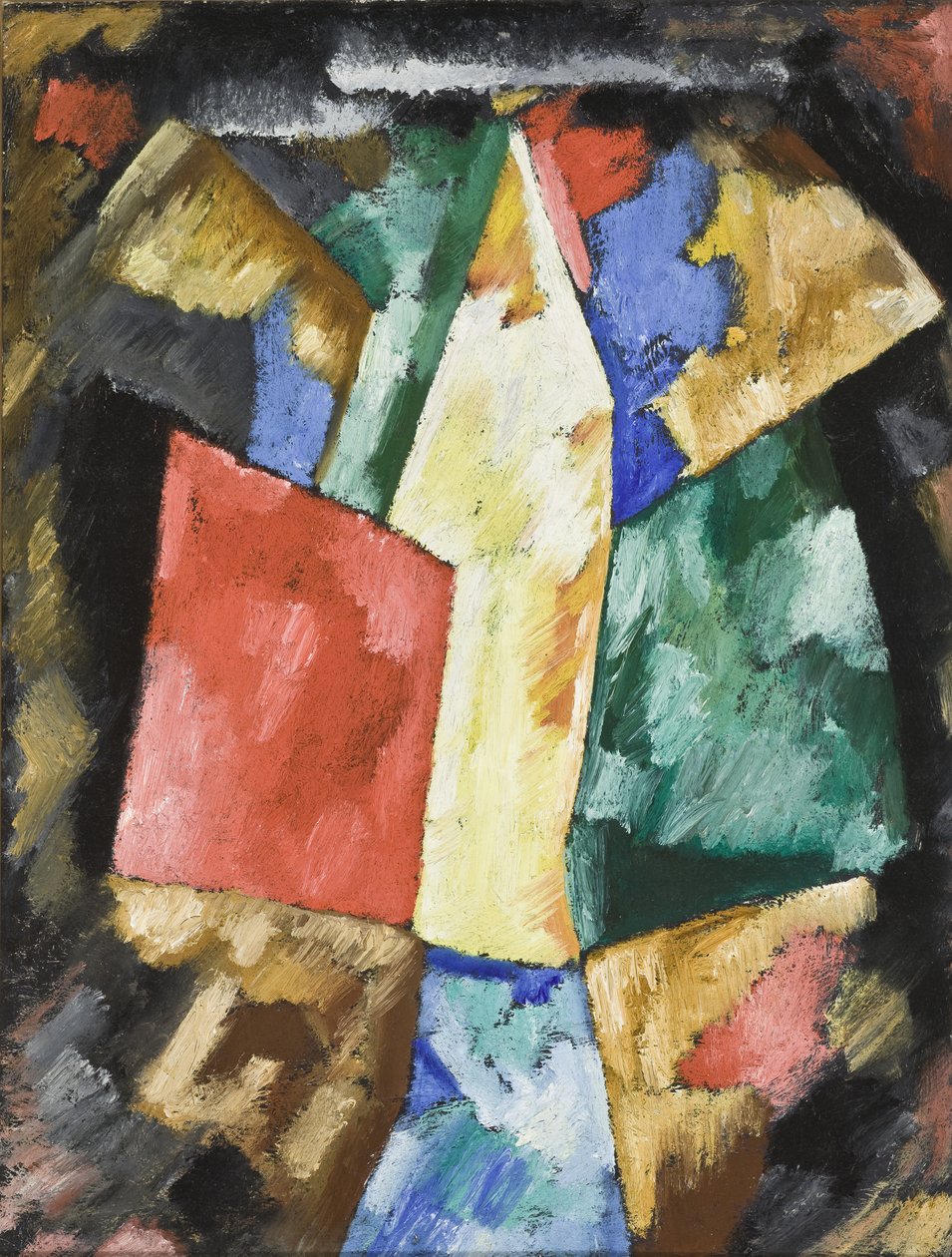 Abstraktion: Blau, Gelb und Grün door Marsden Hartley