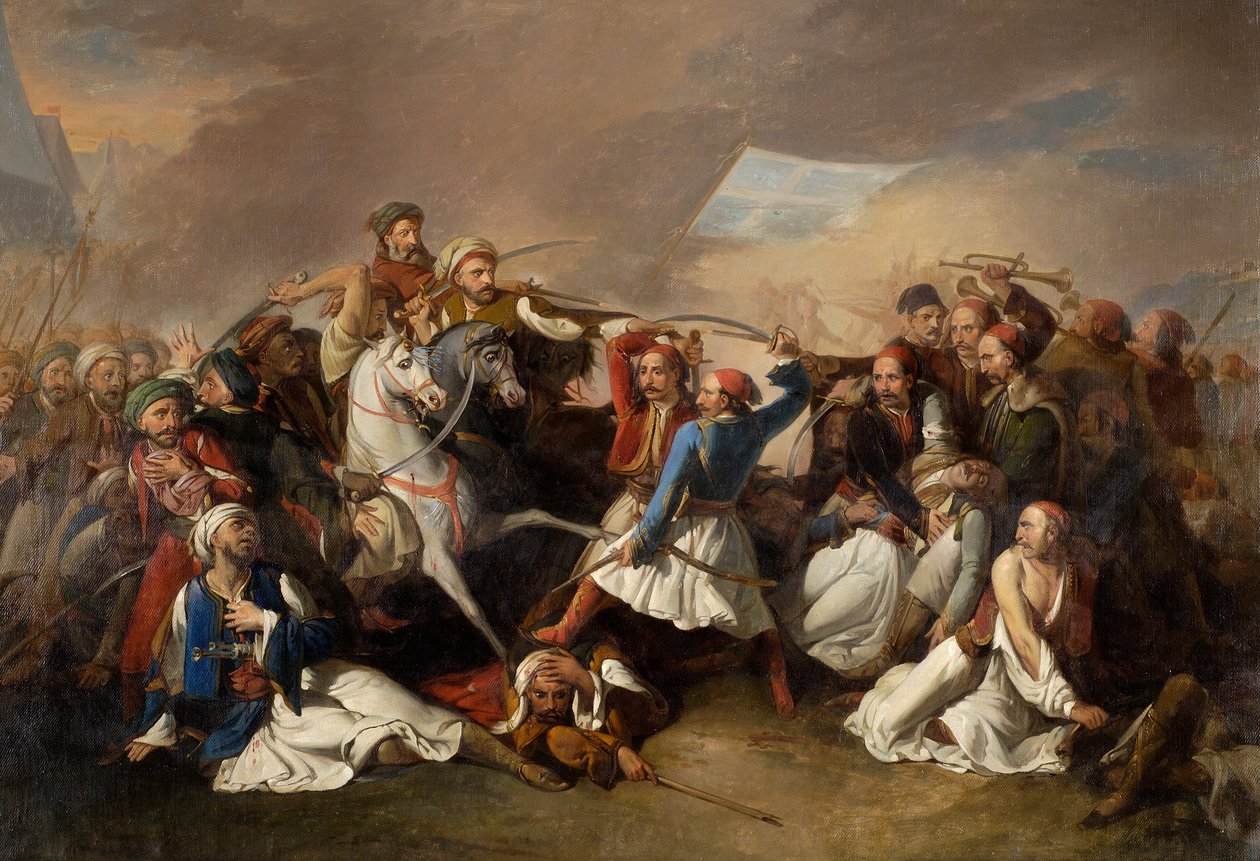 De dood van Markos Botsaris door Marsigli Filippo