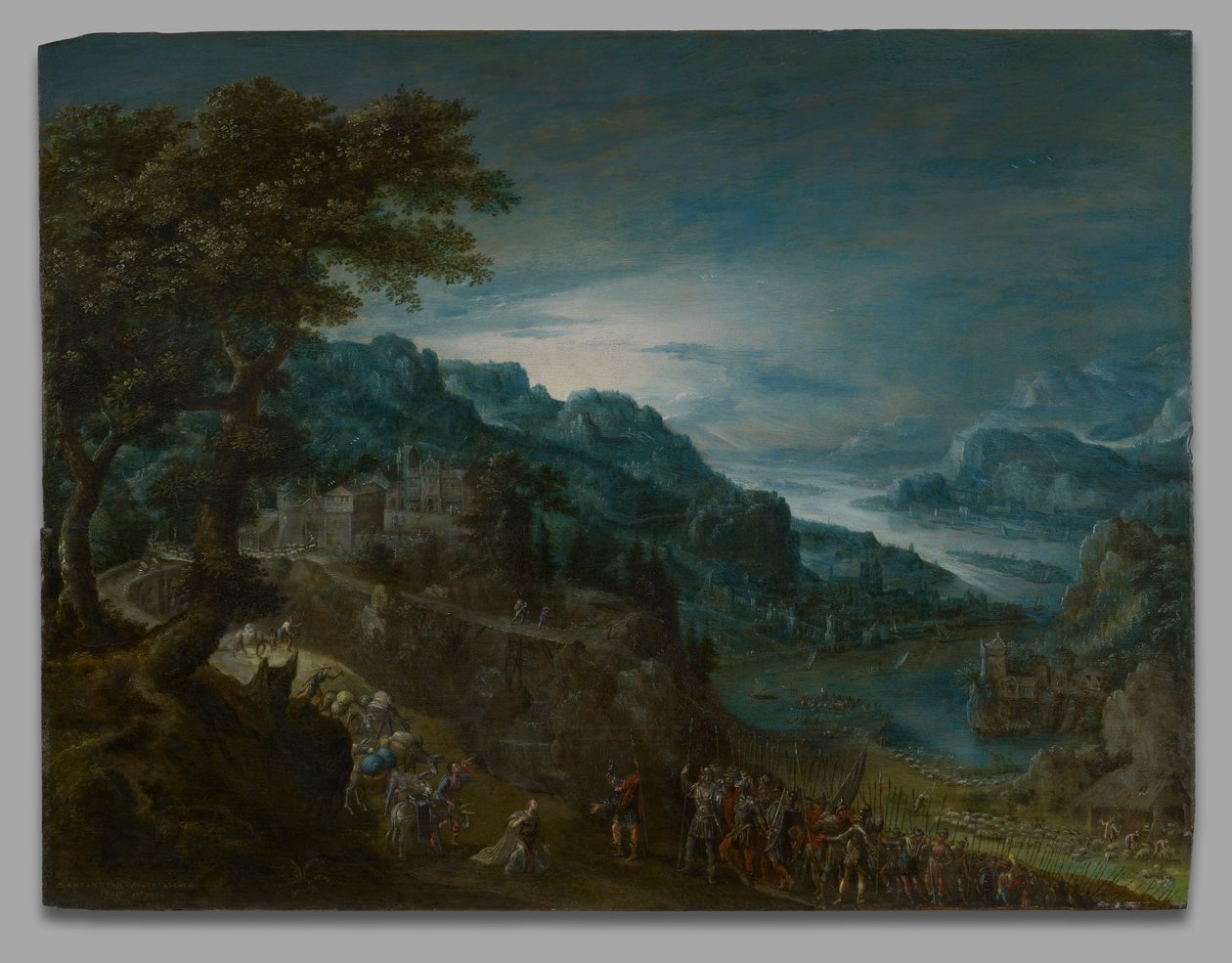 De verzoening van Jakob en Esau door Marten van Valckenborch
