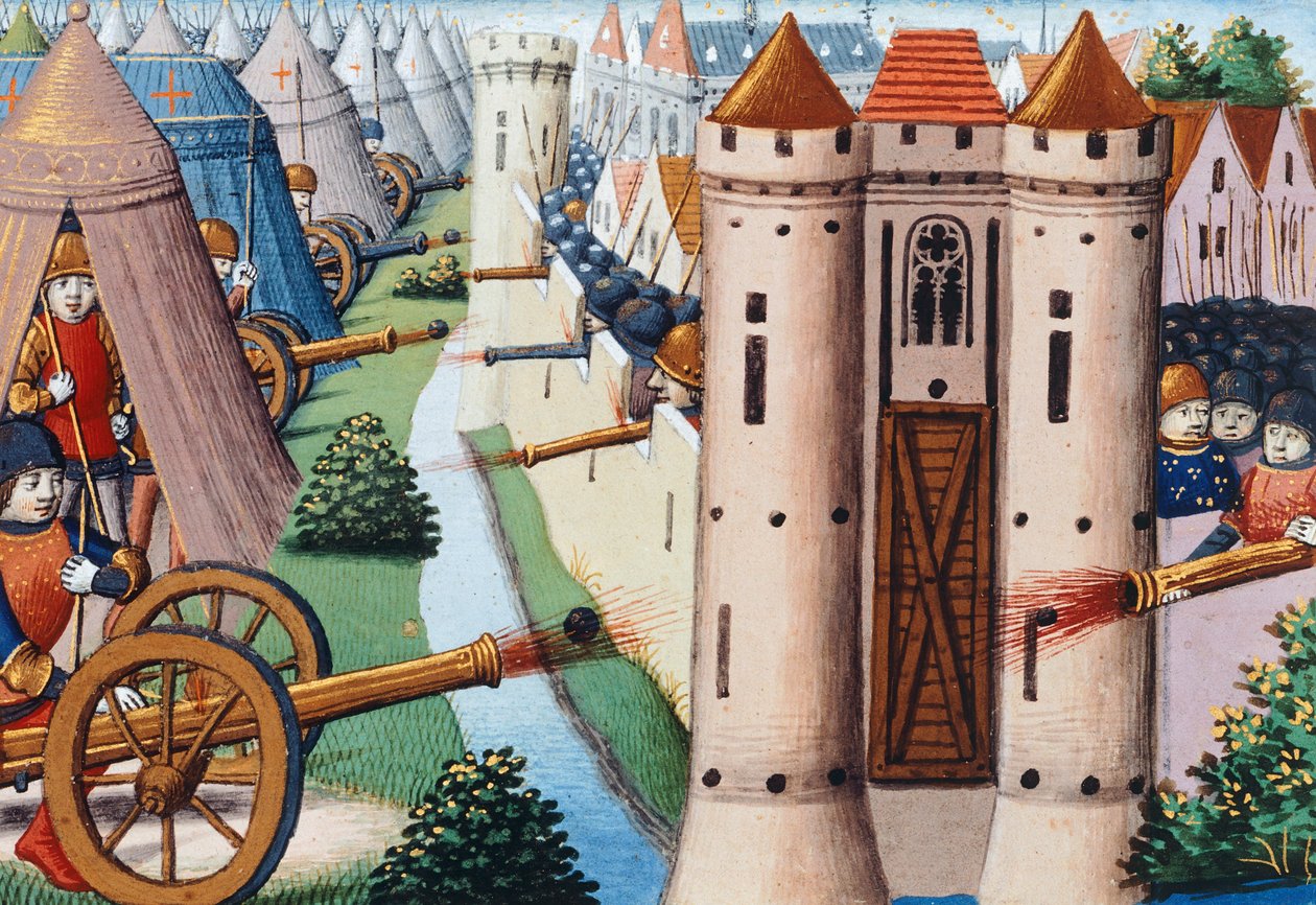 Het beleg van Rouen (juli 1418-januari 1419), folio 19v, Vigiles de Charles VII door Martial de Paris (fl.15th century)