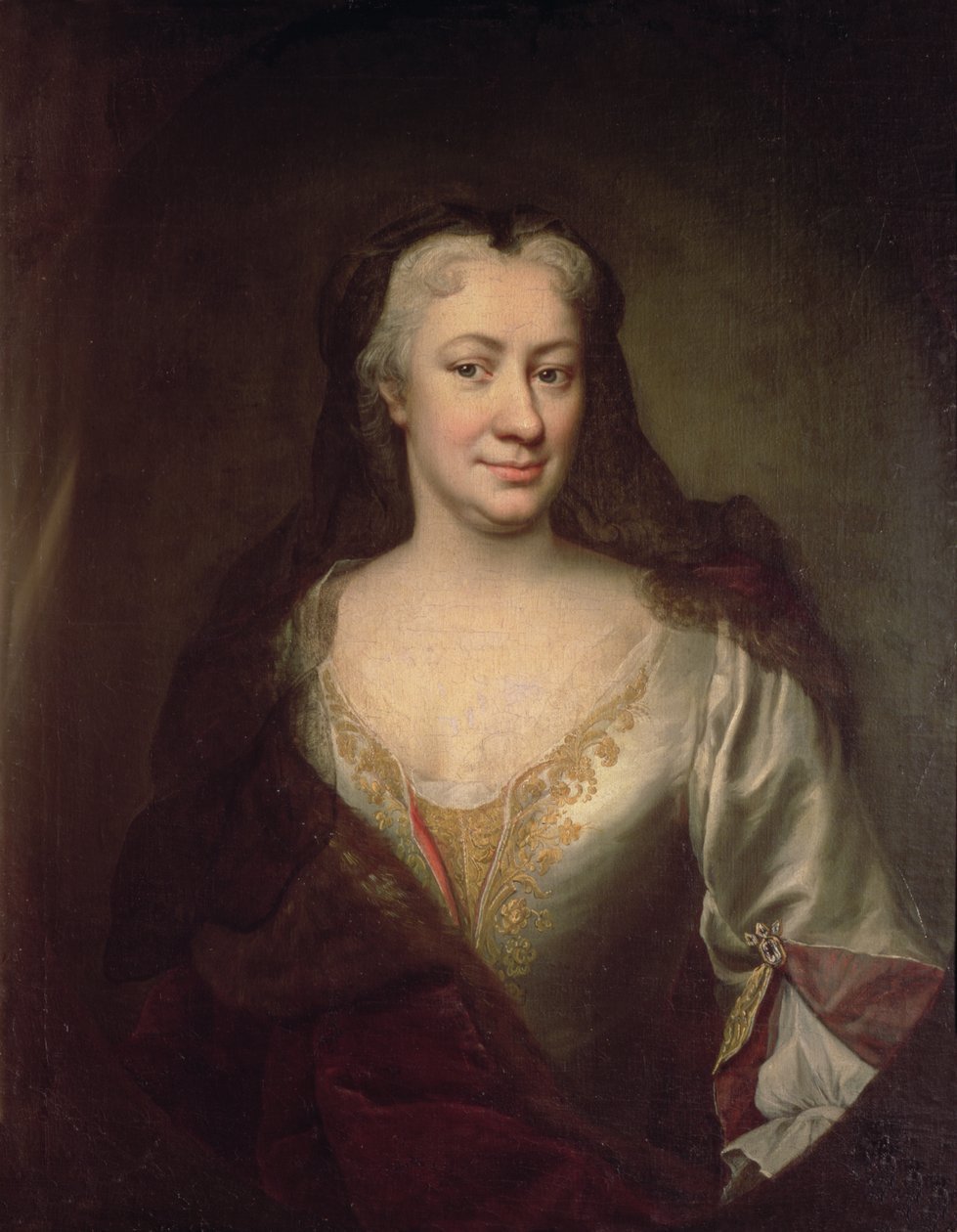 Gravin Fuchs, gouvernante van Maria Theresia, keizerin van Oostenrijk door Martin II Mytens or Meytens