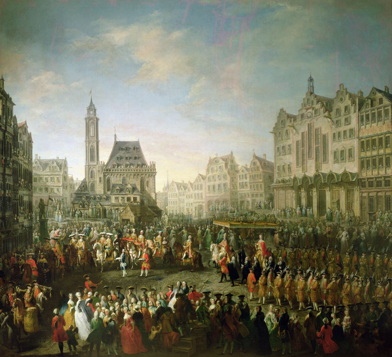 De kroningsprocessie van Joseph II (1741-90), in Romerberg, 1764 door Martin II Mytens or Meytens