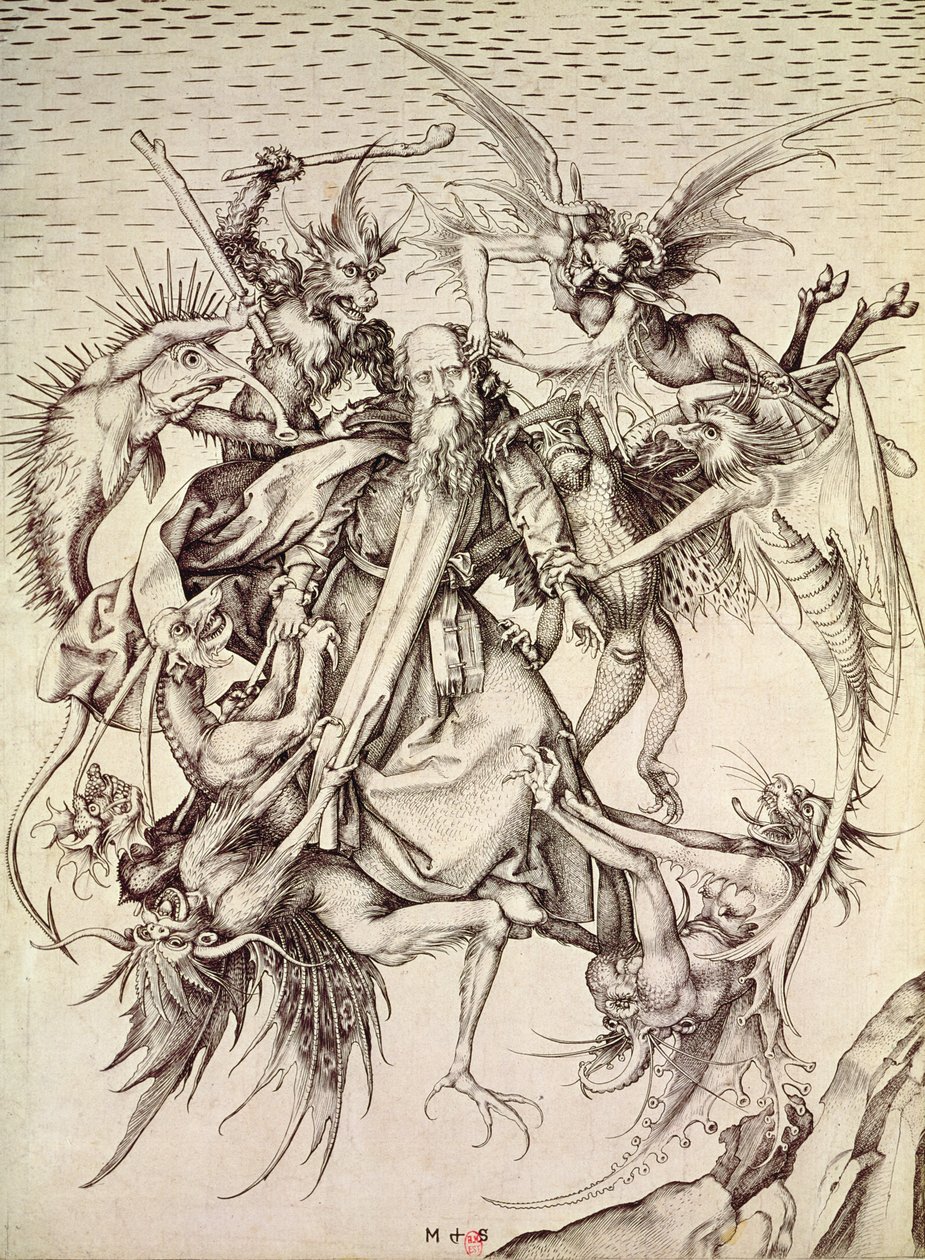 De Verleiding van St. Antonius door Martin Schongauer