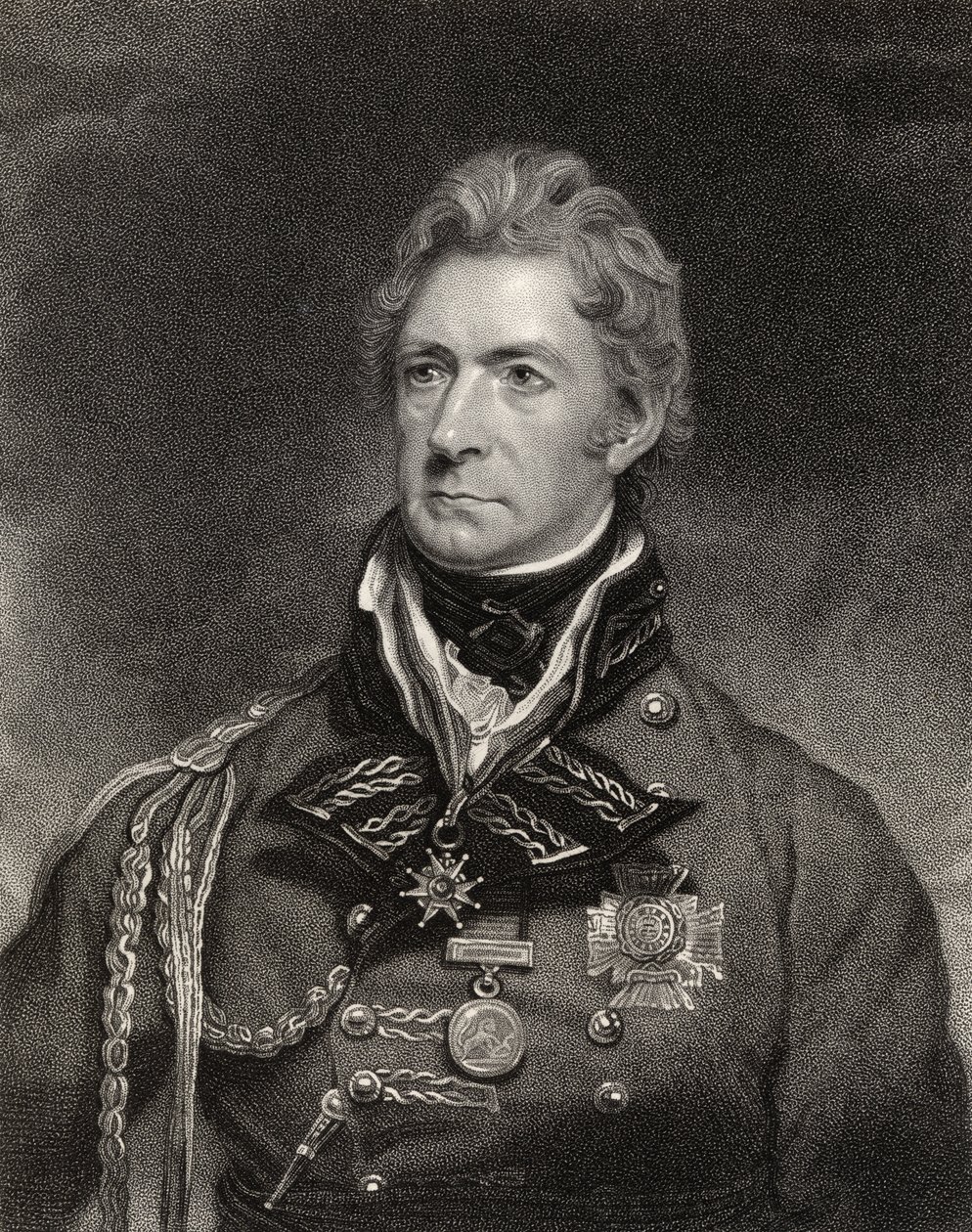 Sir Thomas Munro, 1e Baronet, gegraveerd door Henry Hoppner Meyer, uit 