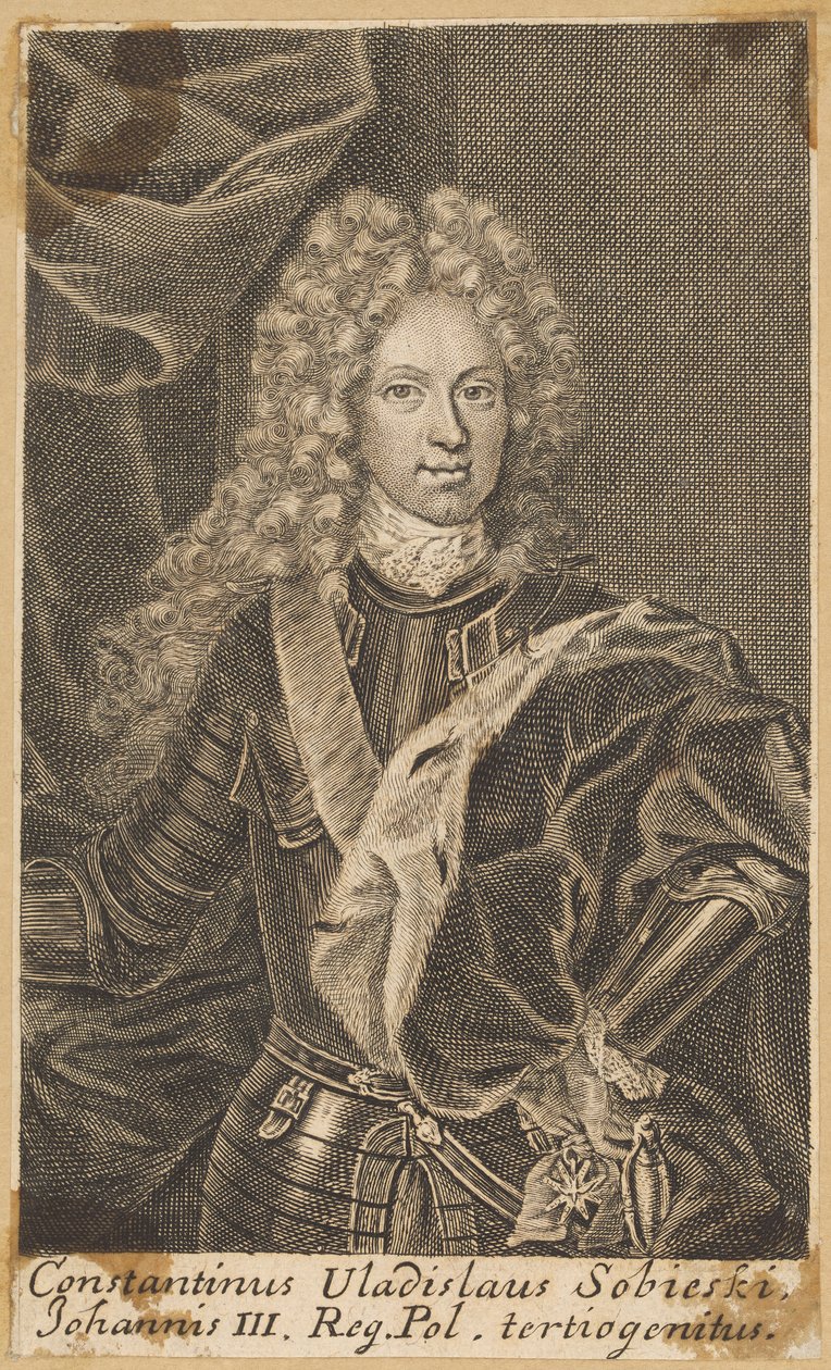 Constantinus Vladislaus Sobieski, derde zoon van Johannes III, koning van Polen [Konstanty Władysław Sobieski] door Martin Bernigeroth