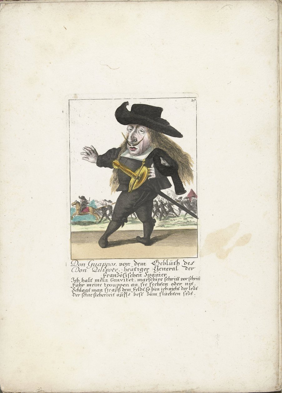 De Spaanse dwerg Don Guappos, ca. 1710 door Martin Engelbrecht (attributed to)