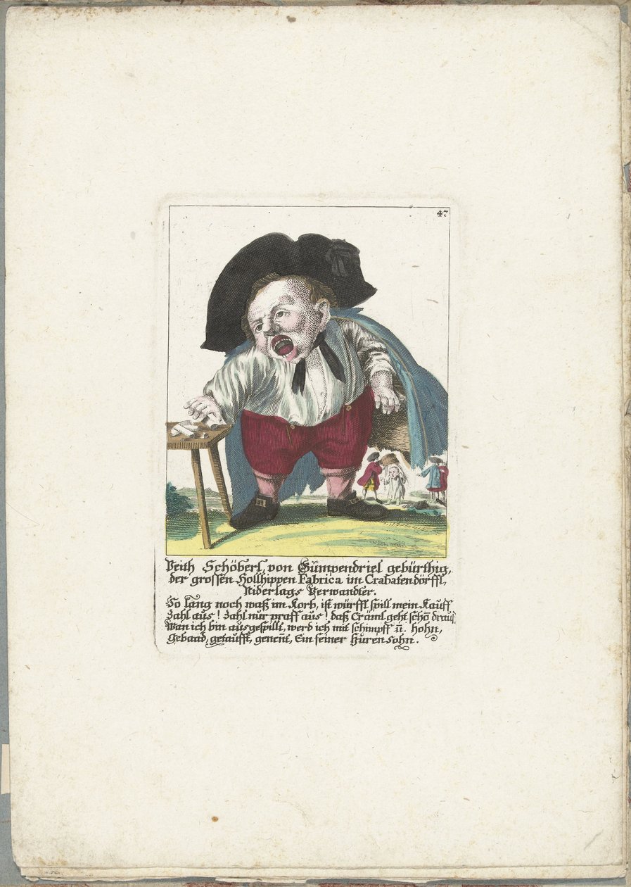 De dwerg Veith Schöberl von Gümpendriel, ca. 1710 door Martin Engelbrecht (attributed to)