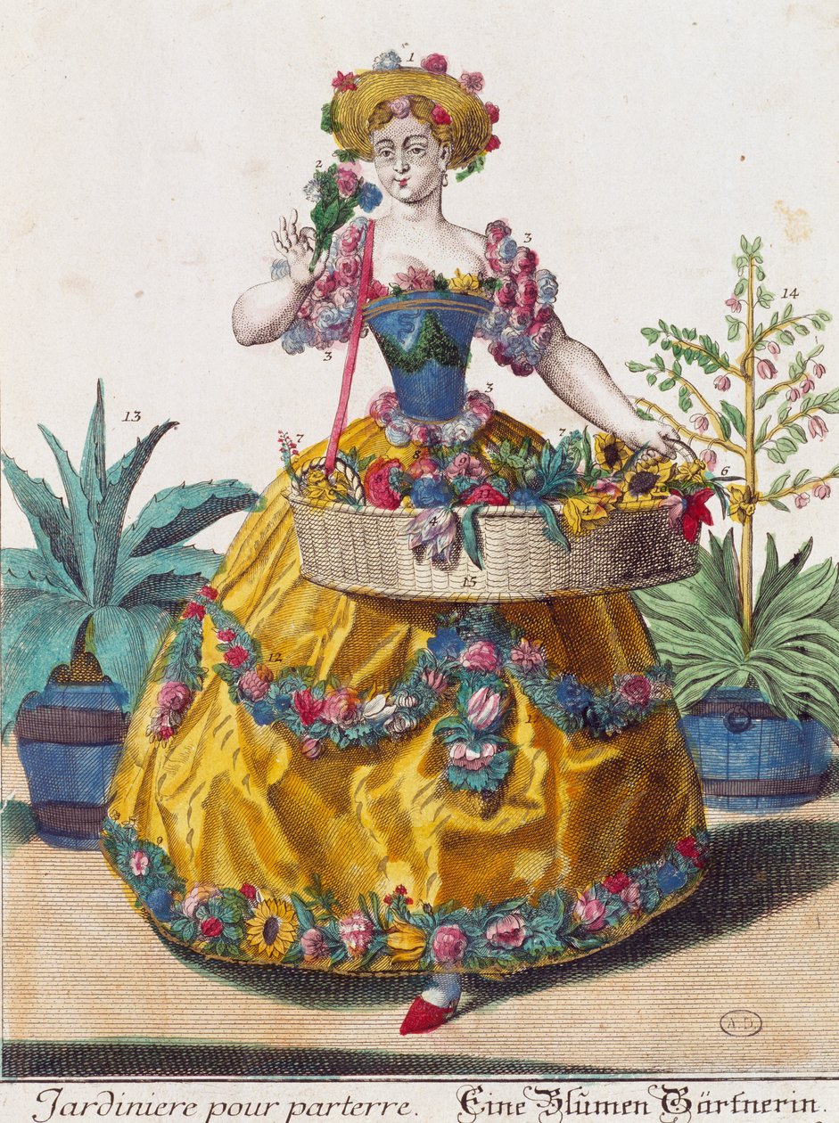 Tuinman, gravure uit Assemblage des nouveau manouvries habilles door Martin Engelbrecht, Duitsland door Martin Engelbrecht
