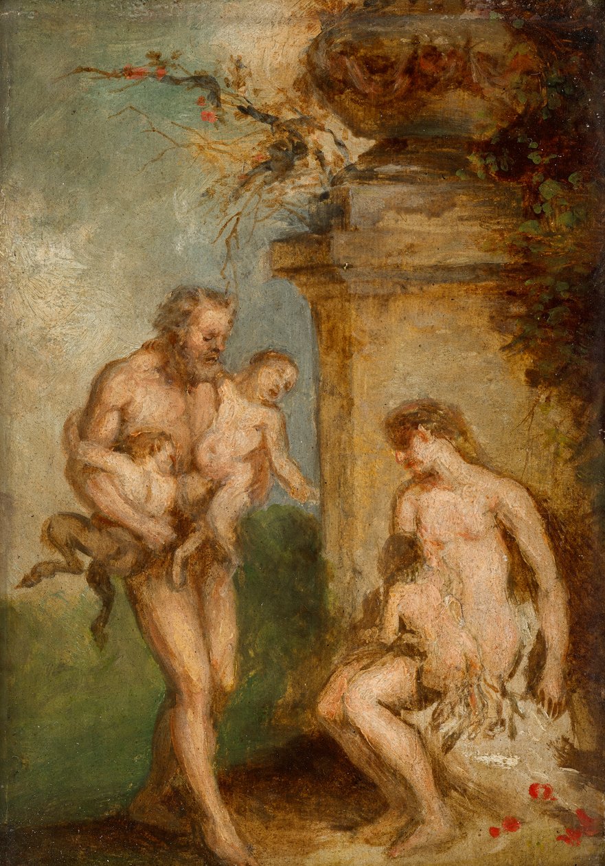 De opvoeding van satyrkinderen door Martin Johann Schmidt
