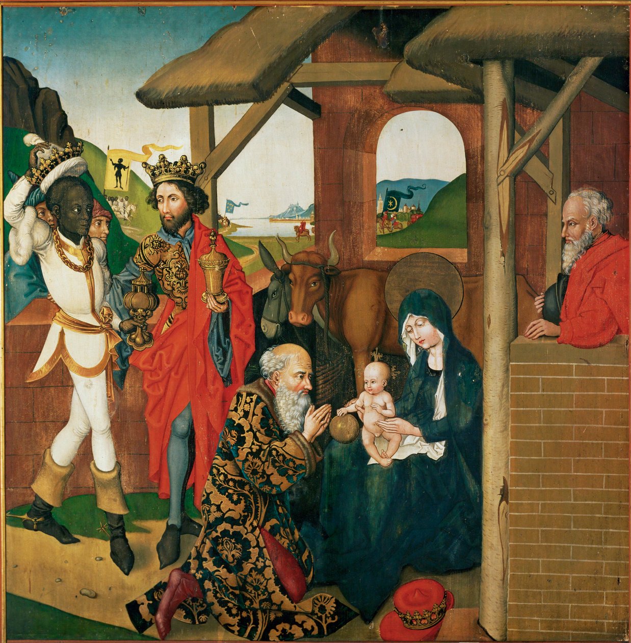 Aanbidding der Koningen (schilderij) door Martin Schongauer