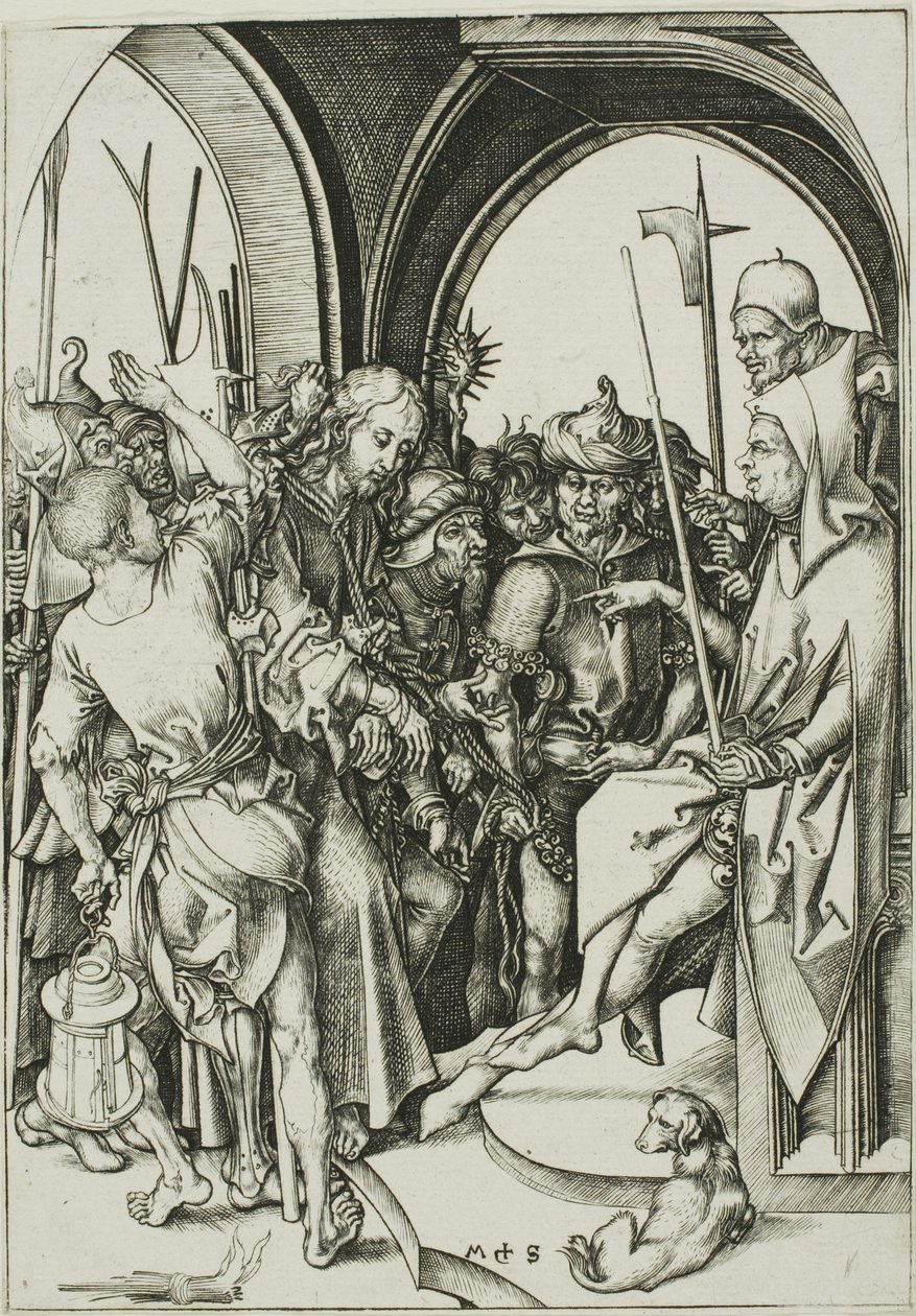 Christus voor Annas door Martin Schongauer