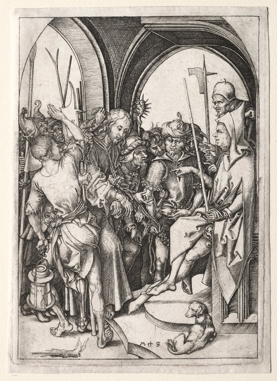 Christus voor de hogepriester door Martin Schongauer