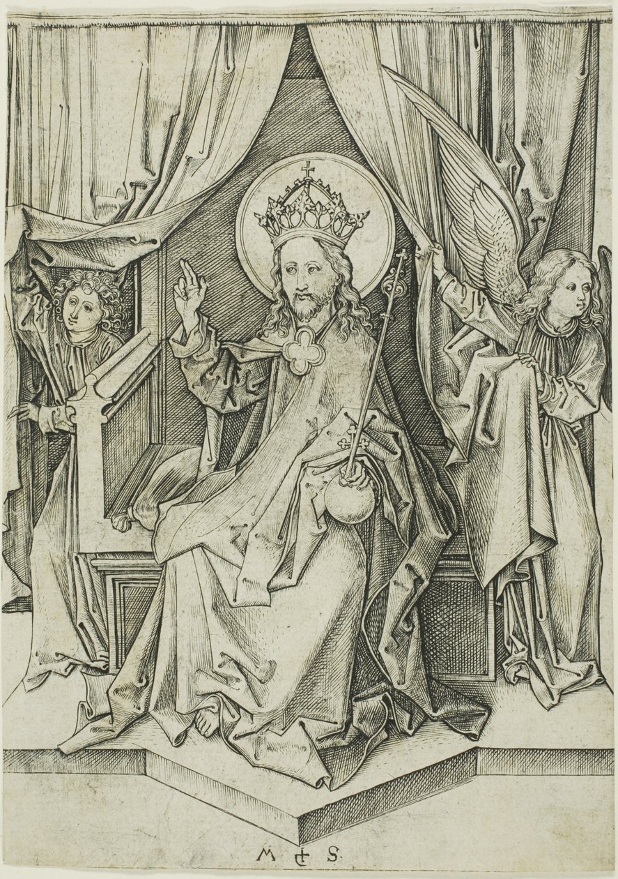 Christus op zijn troon door Martin Schongauer