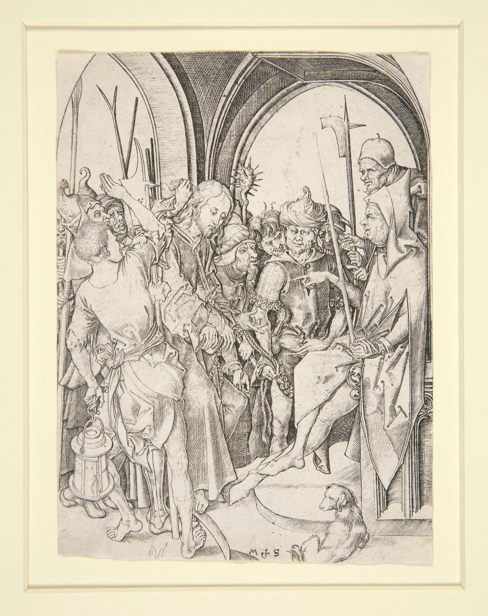 Christus voor Annas door Martin Schongauer