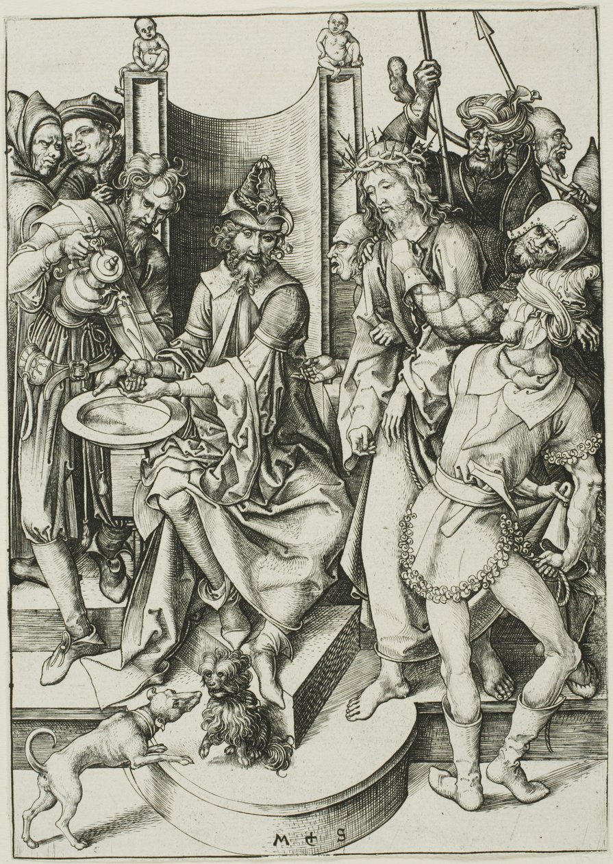 Christus voor Pilatus door Martin Schongauer