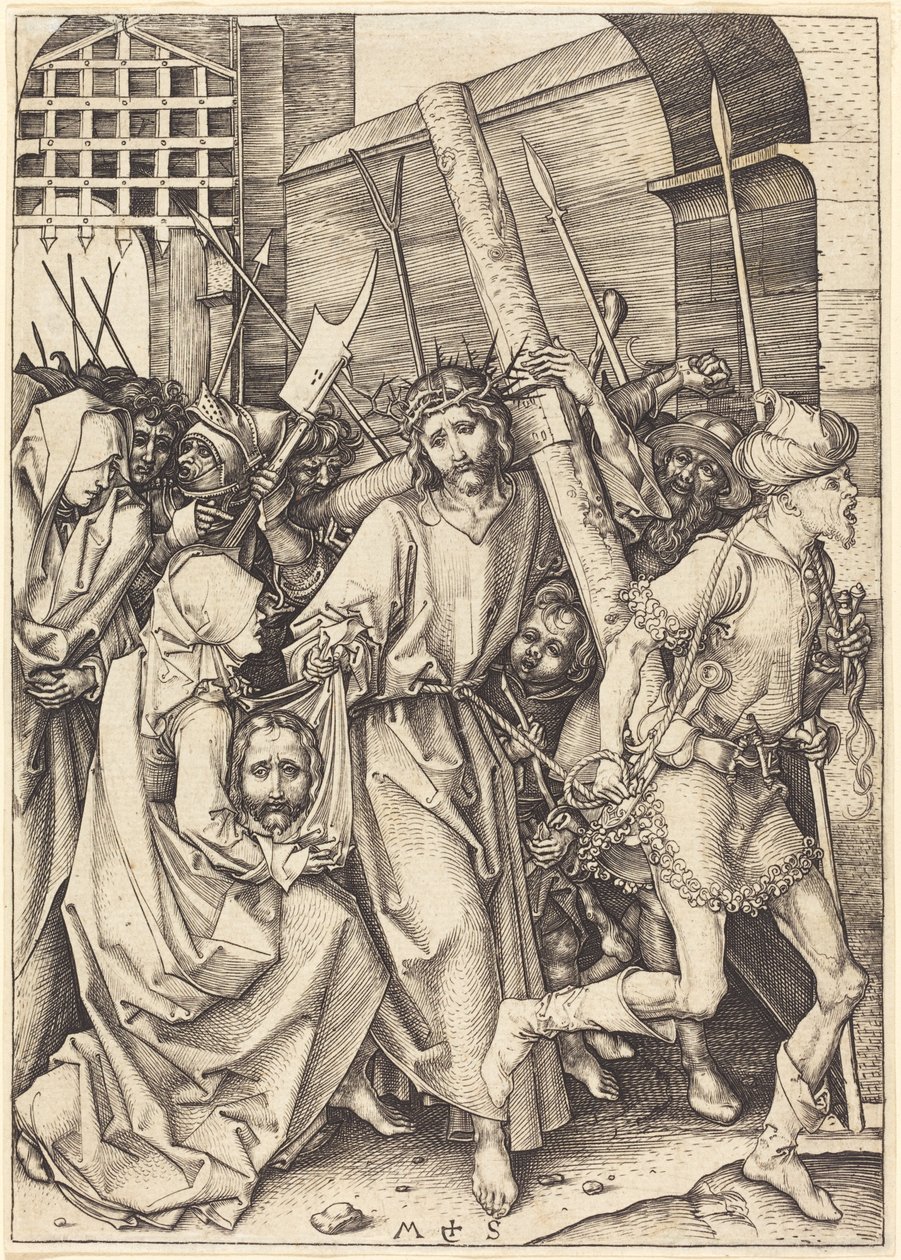 Het Dragen van het Kruis met Sint Veronica door Martin Schongauer
