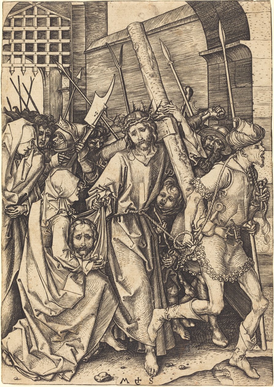 Het Dragen van het Kruis met Sint Veronica door Martin Schongauer
