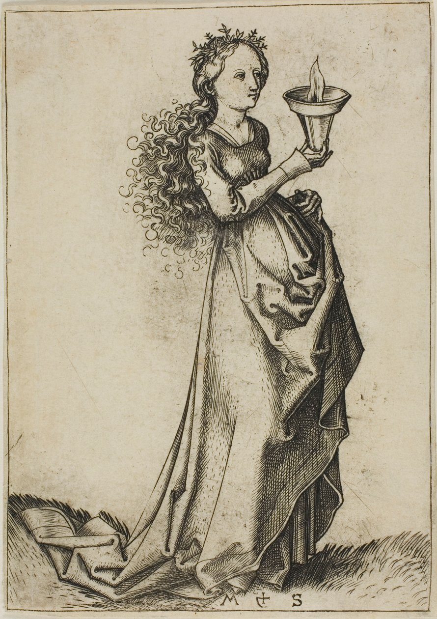 De eerste wijze maagd door Martin Schongauer