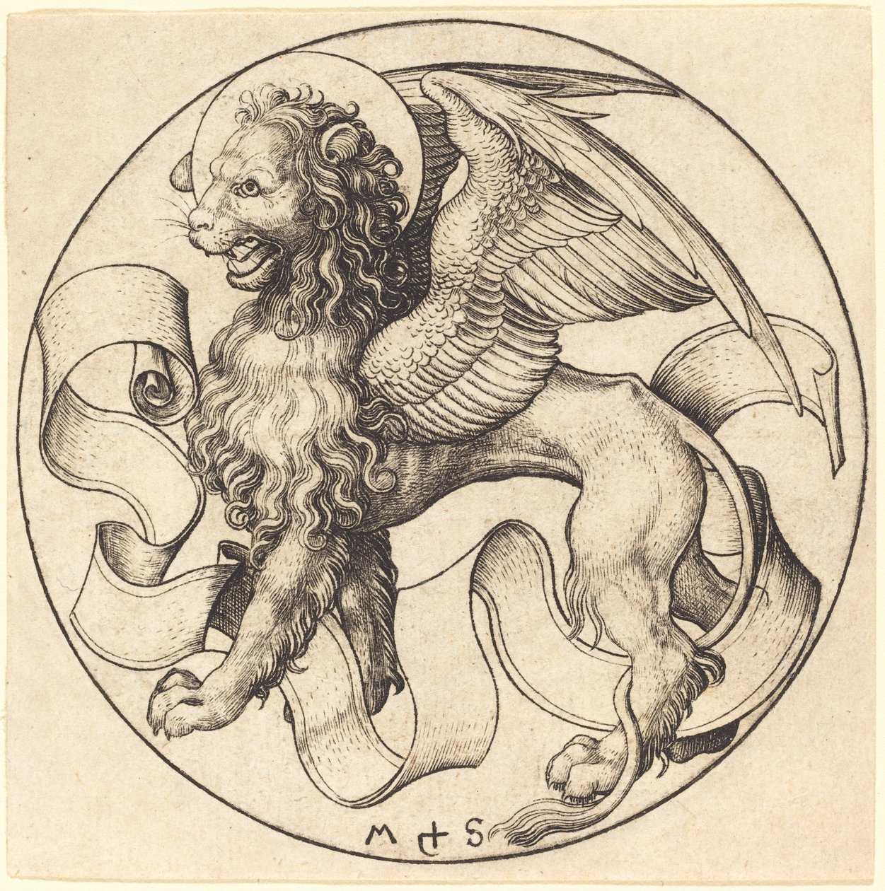 De leeuw van Sint Marcus door Martin Schongauer