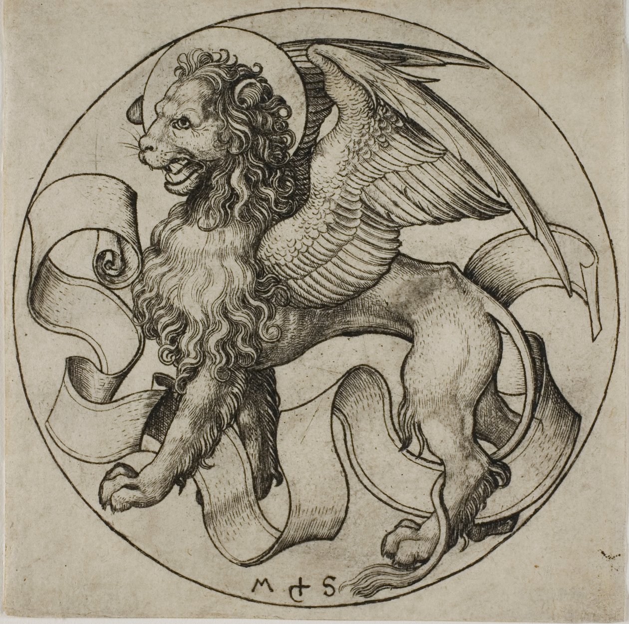 De leeuw van Sint Marcus door Martin Schongauer