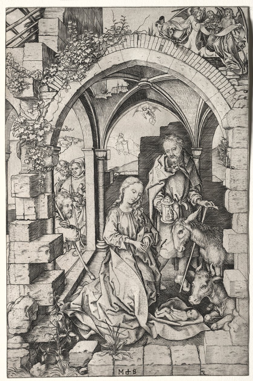 De geboorte van Christus door Martin Schongauer