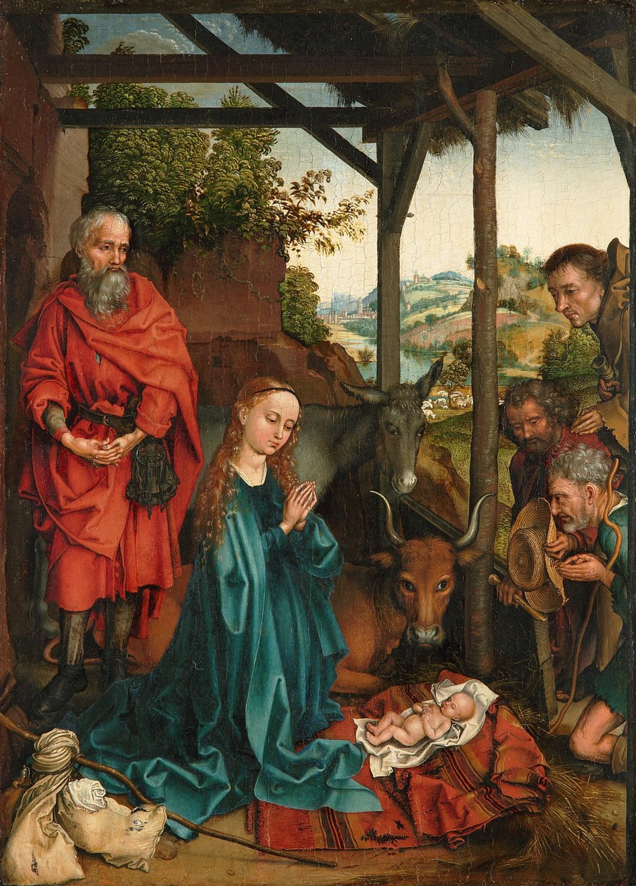De Geboorte van Christus met de Aanbidding van de Herders door Martin Schongauer