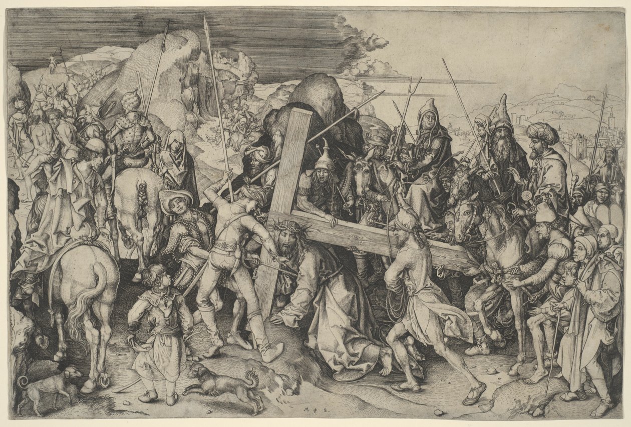 De weg naar Golgota door Martin Schongauer