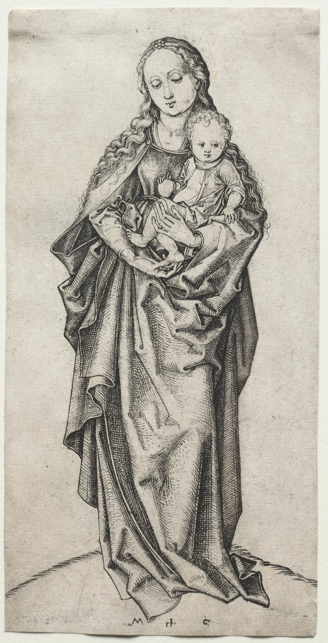 Maagd en Kind met een Appel door Martin Schongauer