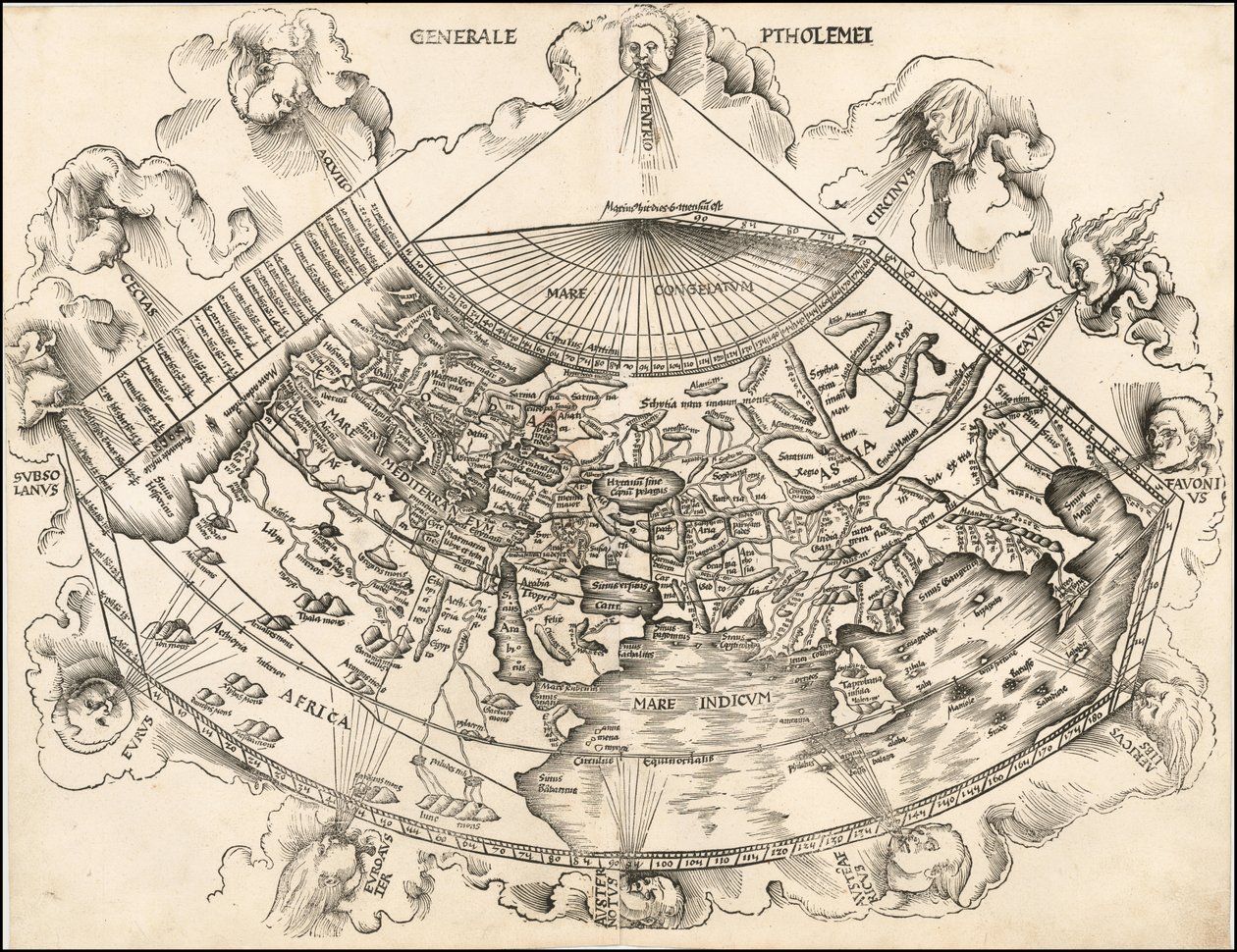 1513 Ptolemeïsche wereldkaart door Martin Waldseemüller door Martin Waldseemuller