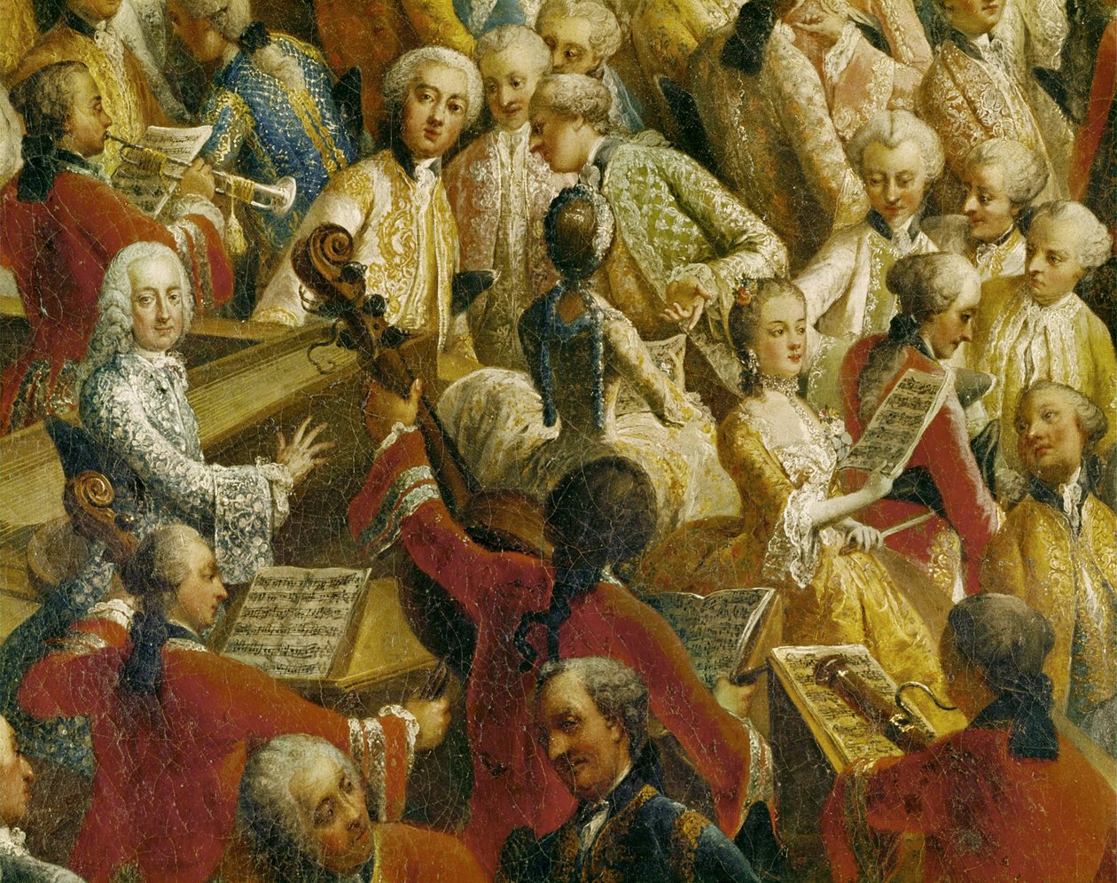 Ceremonieel diner ter gelegenheid van het huwelijk van keizer Jozef II en Isabella van Parma (olieverf op doek) door Martin van Mytens or Meytens
