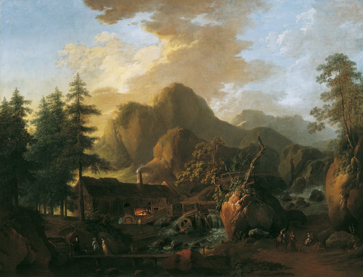 Landschap met smederij door Martin von Molitor