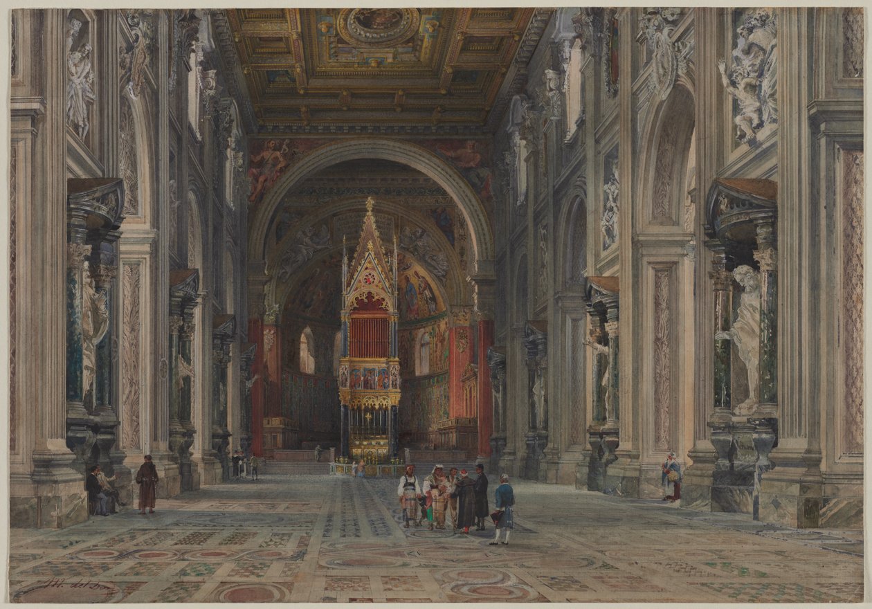 Interieur van San Giovanni in Laterano, Rome door Martino del Don