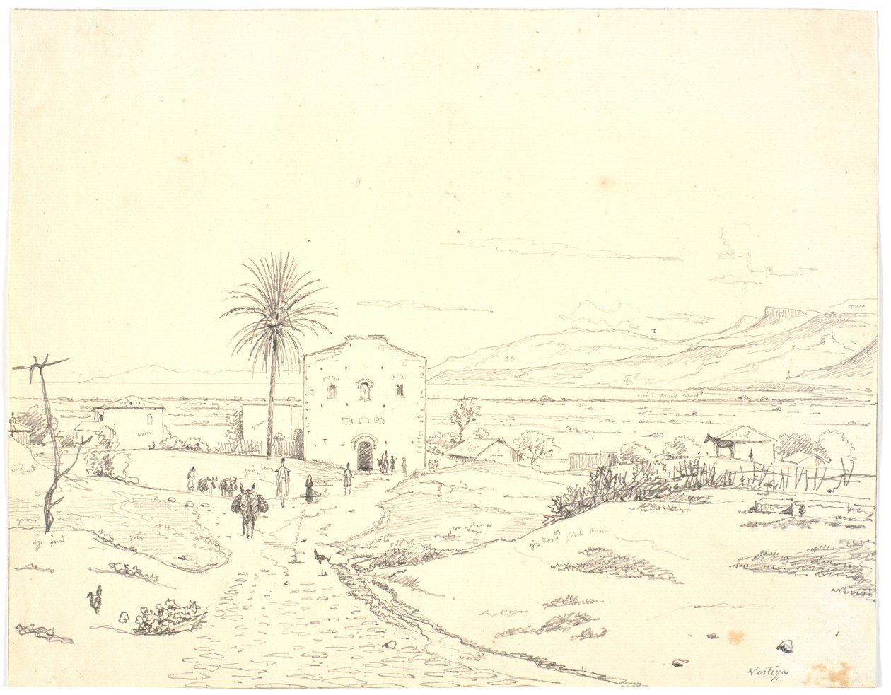 Grieks landschap, Vostiza door Martinus Rørbye