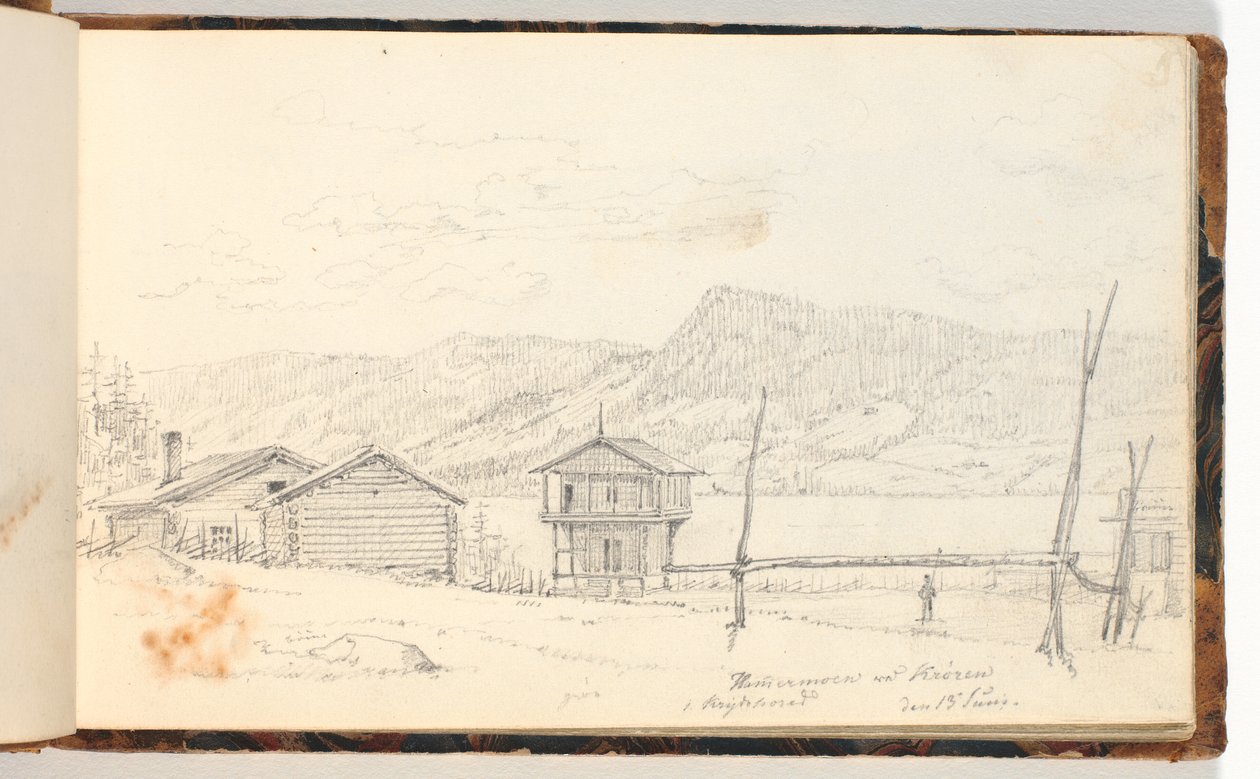 Landschap met boerderijen door Martinus Rørbye