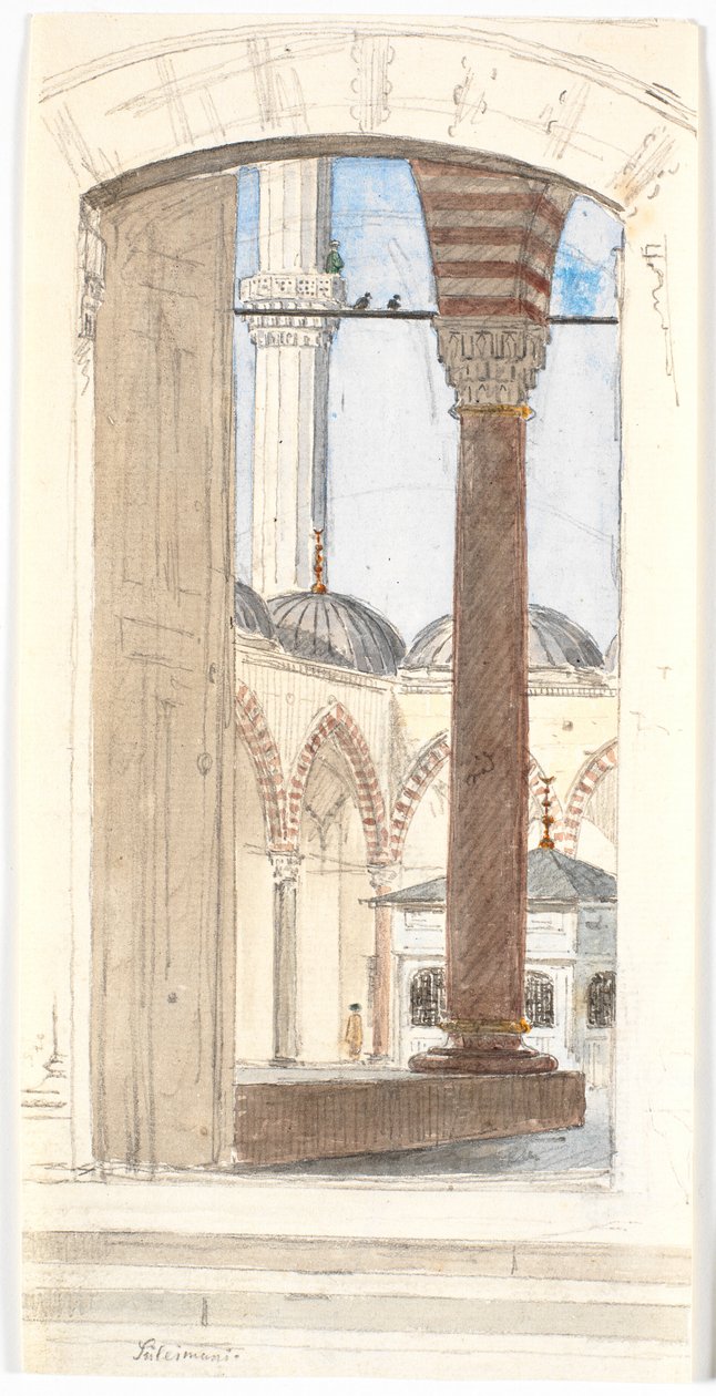 Deel van de Süleymaniye-moskee door Martinus Rørbye