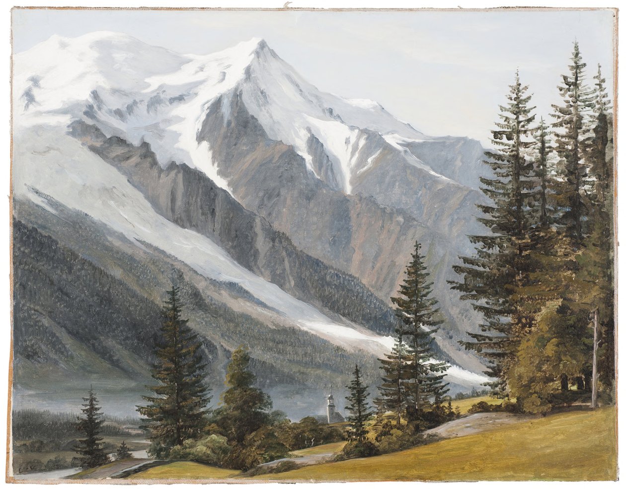 Gezicht op Chamonix-Mont-Blanc door Martinus Rørbye