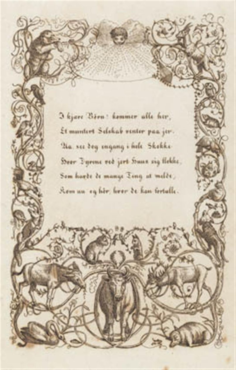 Illustratie voor "Halvhundrede Fabler for Børn" van Hey door Martinus Rørbye