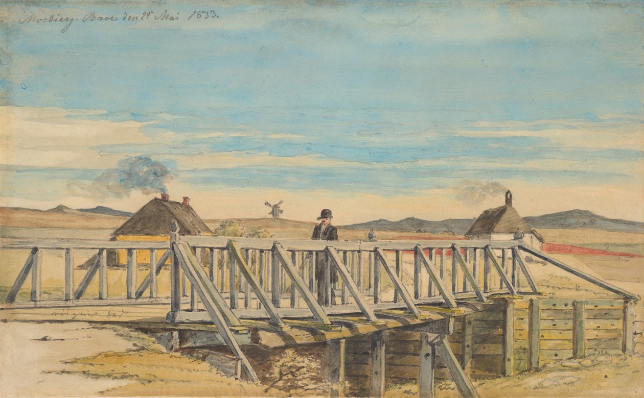 Landschap met een brug bij Mosbjerg, 1833 door Martinus Rørbye