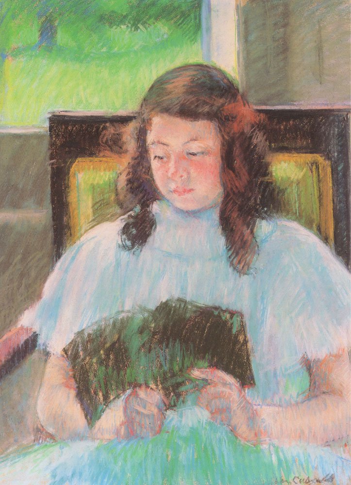 Lezend meisje door Mary Cassatt