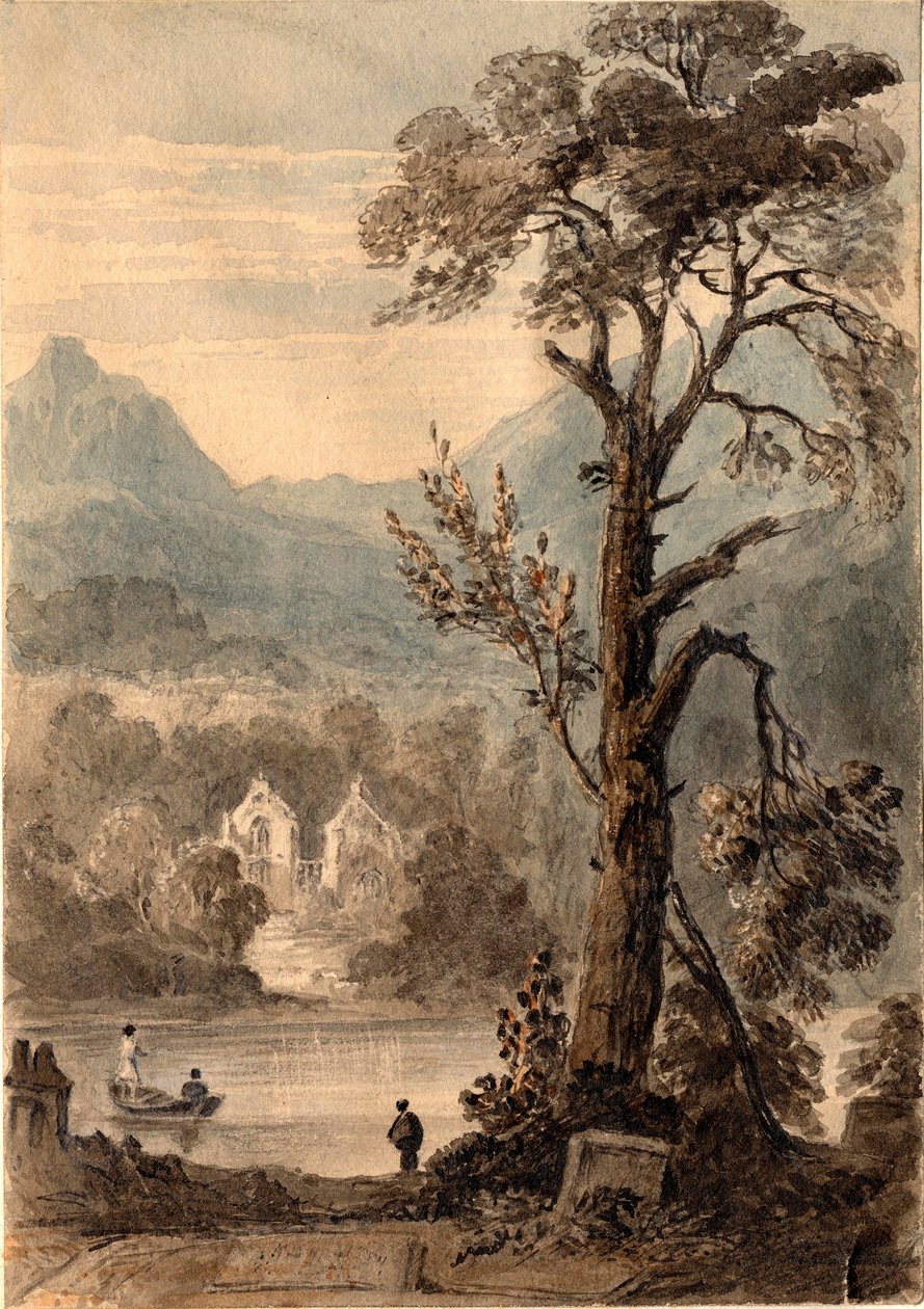 Begraafplaats van de Breadalbanes, vanaf het kerkhof, Killin door Mary Elizabeth Monck